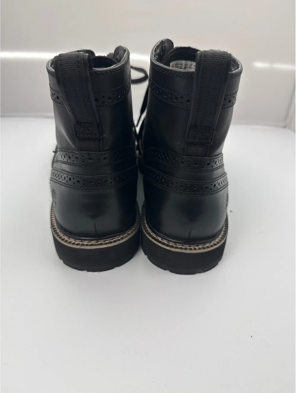 Timberland A1MHE Britton Hill Wingtip Brogue Boots Black Full Grain Leather 11.5